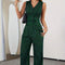 Casual Striped Button Vest Loose-fitting Wide-leg Trousers Suit