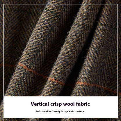 Woolen Plaid Coat Thin Looking Suit