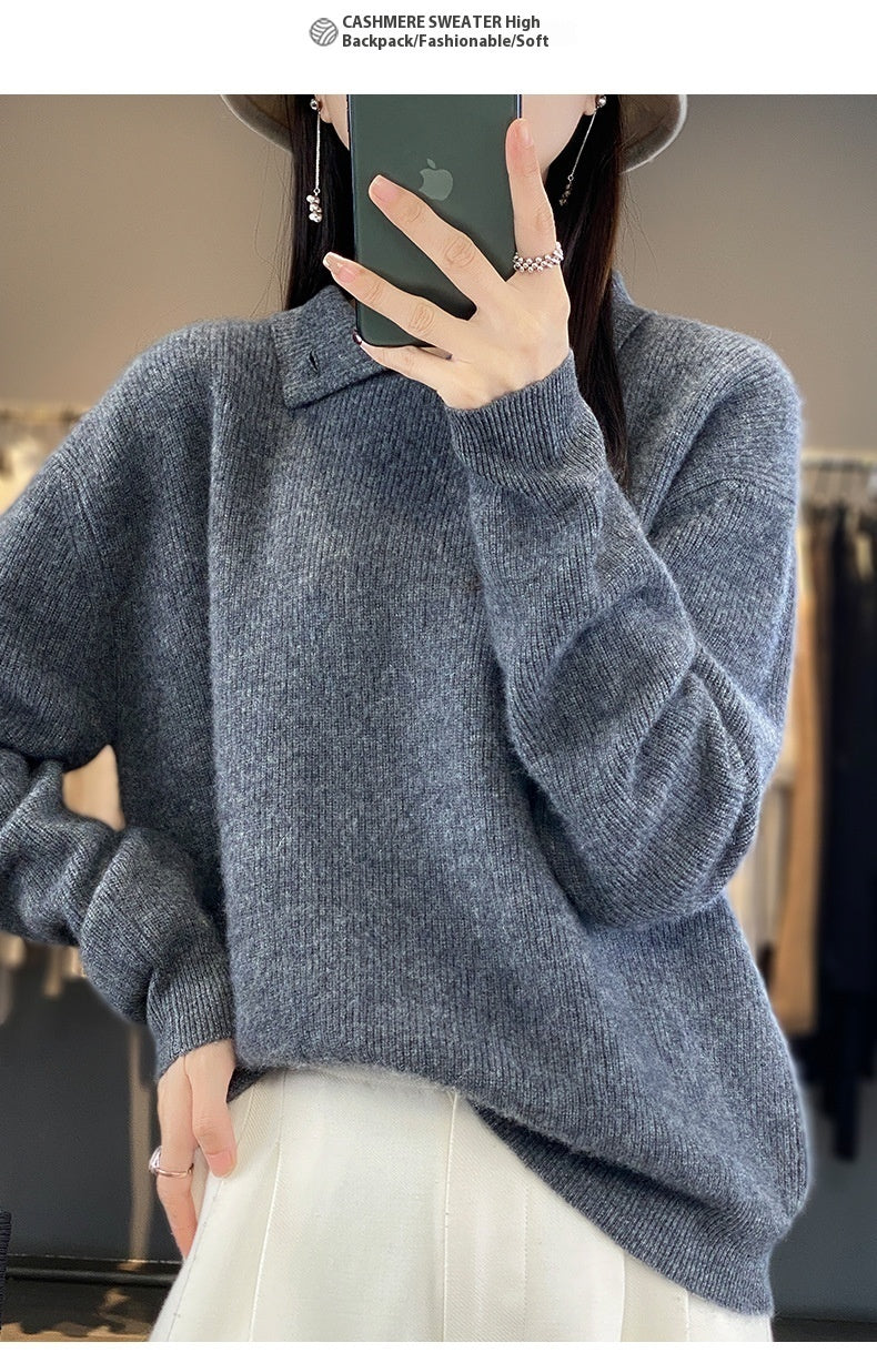 Chic Commuter Wool Pullover : Women's Autumn And Winter Half-high Collar Wool Sweater Pullover