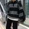 Men's Striped Polo Sweater: Striped Polo Sweater Men's Autumn And Winter Lapel