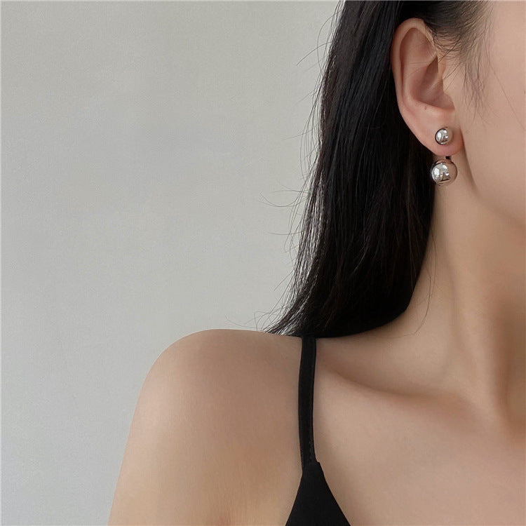 Metal Ball Ins Cold Style Simple Geometric Earrings