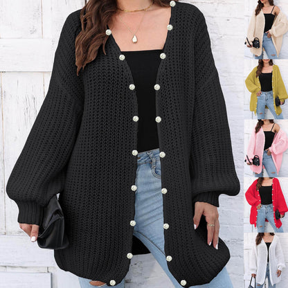 Beaded Chic Woven Sweater Coat