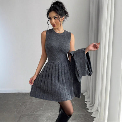 European And American Women's Clothing New Fashionable Knitted Dress Coat