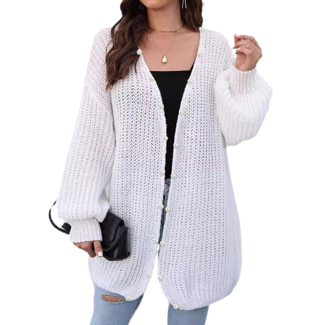 Beaded Chic Woven Sweater Coat