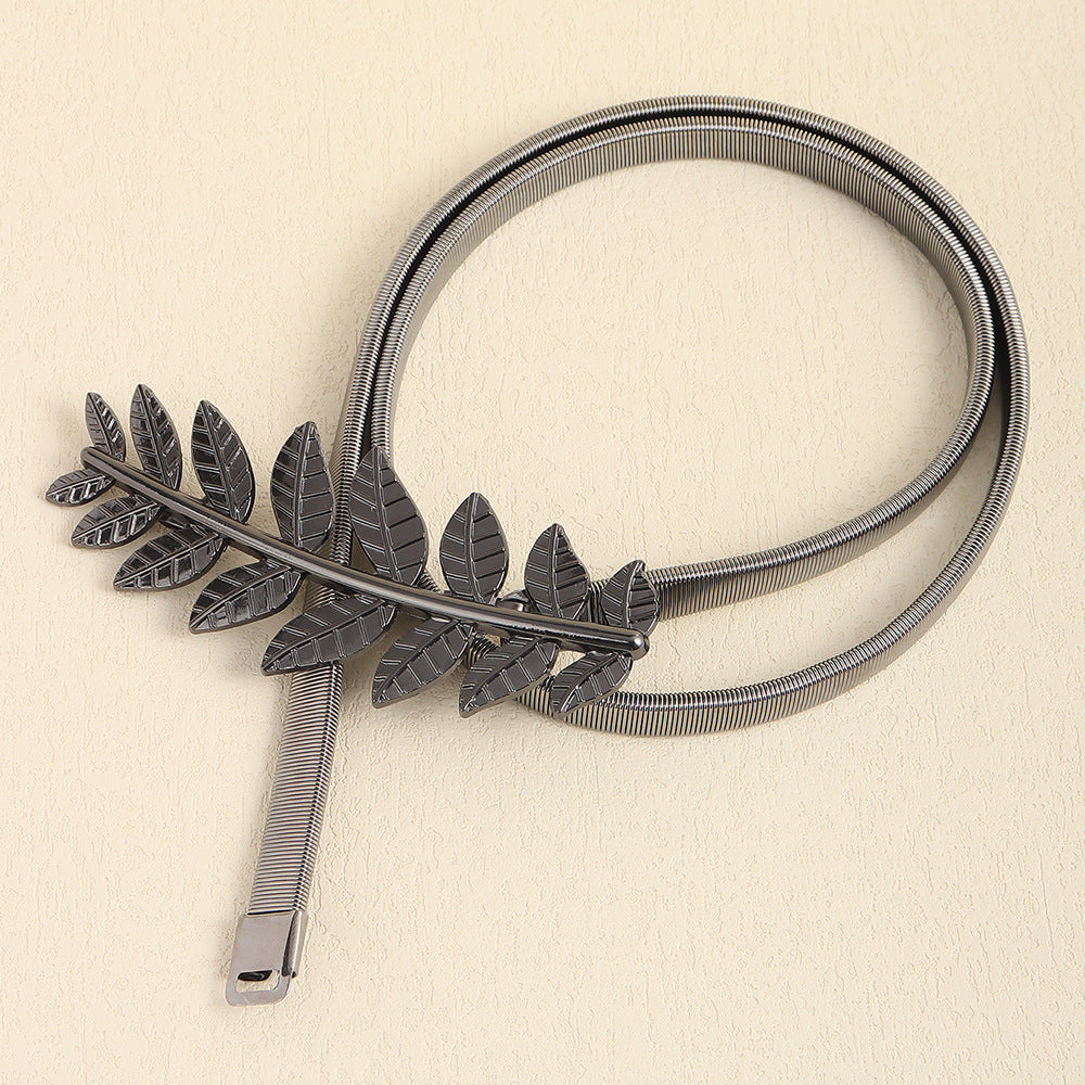 Metal Waist Chain Ladies Elastic Personality Buckle Matching Dress Long Sweater Elegant Graceful