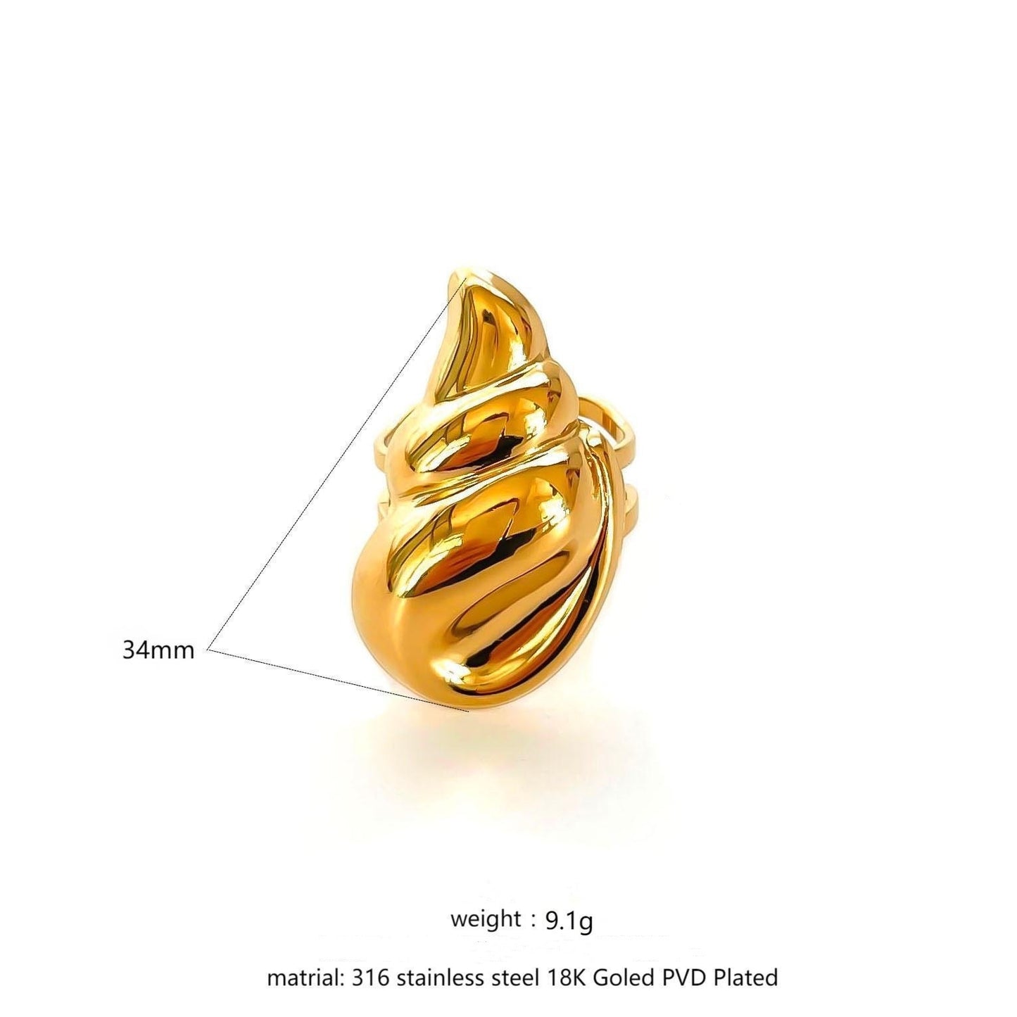 RETRO Geometric Irregular Opening Women's Ring