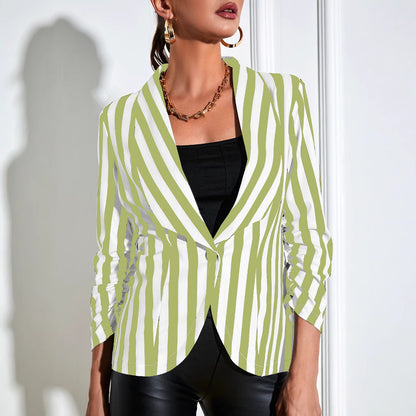 Cropped Pleated Sleeves Casual Small Suit Slim Fit Fashion