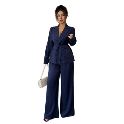 Coat Straight-leg Pants Two-piece Suit Women's Clothing